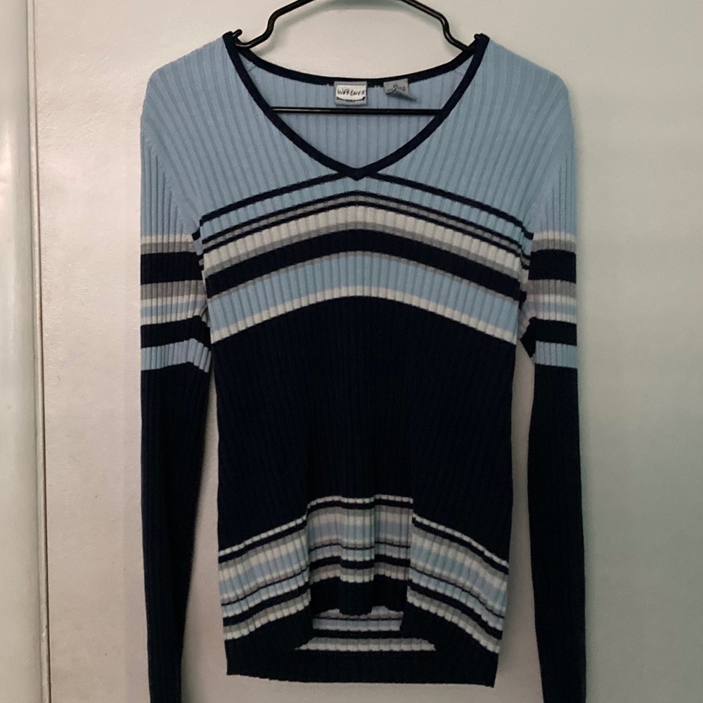 Vintage Anchor Blue Striped Sweater